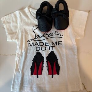 Graphic Tee and Baby Shoes Set